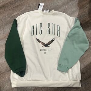 Big Sur California graphic two toned sweatshirt